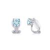 Free Bird Earrings for Popular Aquamarine Silver Metal Allergy March Single Christmas Present Women, 925, Resistant, Non-pierced Earrings, Birthstone,