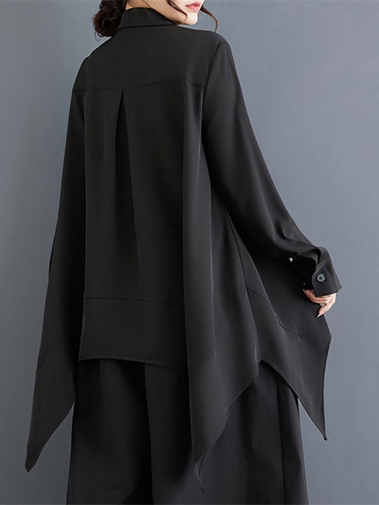 Xitao Повседневная однотонная нестандартная женская блузка А-силуэта GMM1133