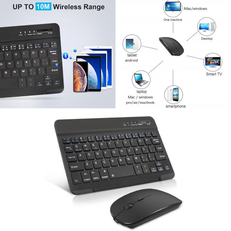 Wireless Bluetooth Keyboard And Mouse Set With Multilingual Support For Arabic Spanish French And Russian Devices
