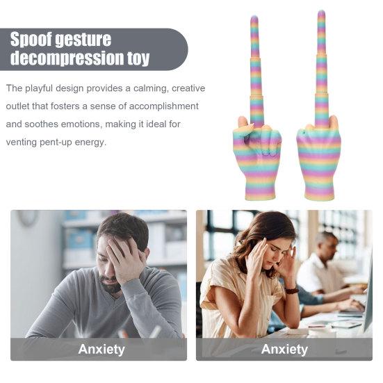 3D Retractable Toy Middle Finger Telescopic Printed Home Office Living Room