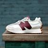 New Balance 327 Белые Темно-красные Женские Кроссовки Светло-Серые WS327KA