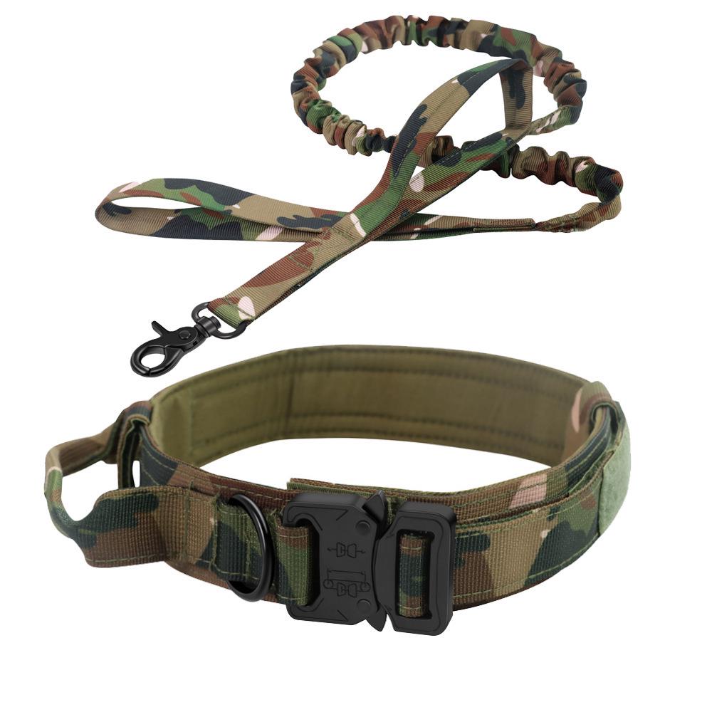 Sturdy Tactical Anti-Escape Dog Collar & Leash for Medium/Large Breeds - Malinois, Golden Retriever, German Shepherd, Hunting Dogs.