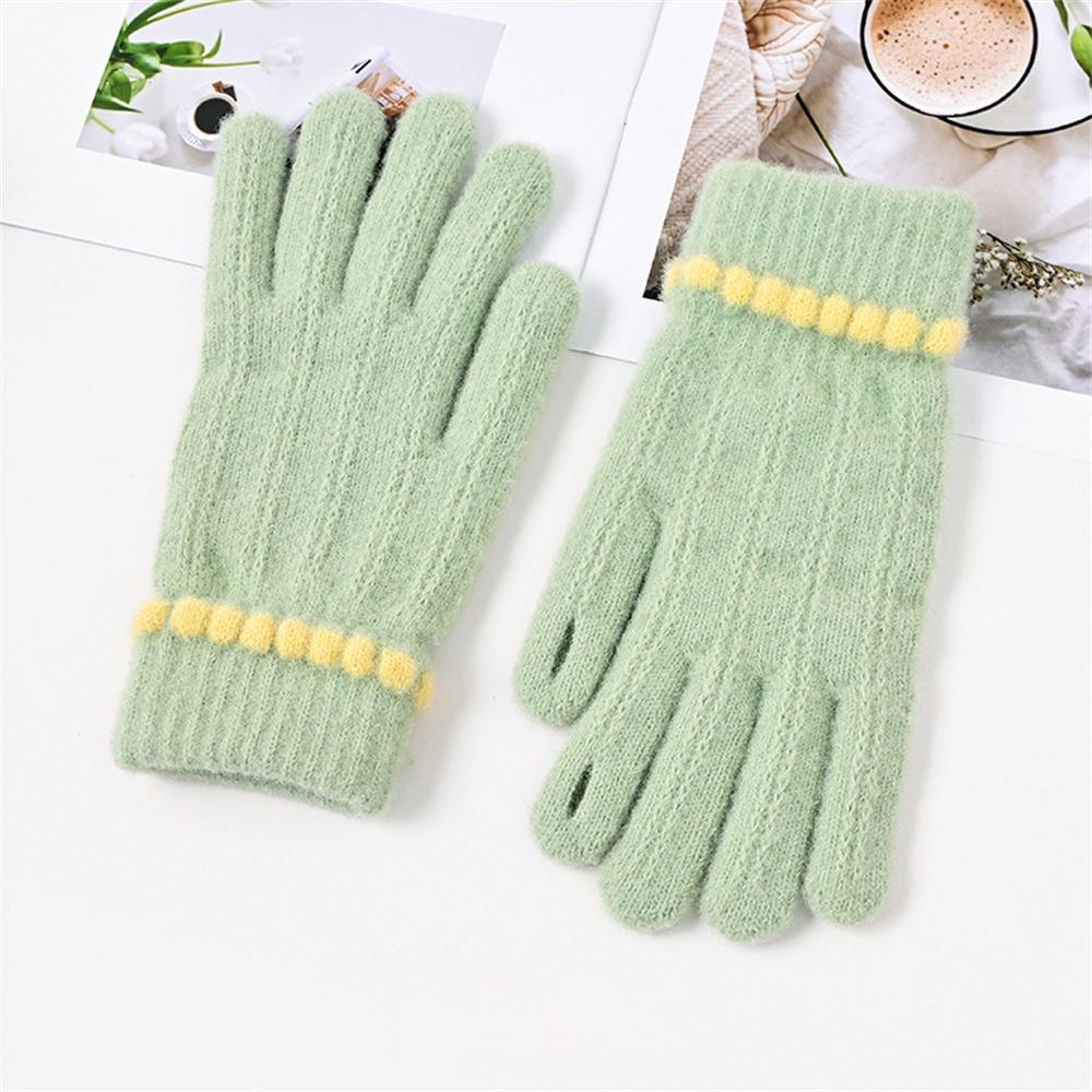 Knitted Full Finger Gloves Stretchy Knitting Mittens Fashion Winter Gloves for Female