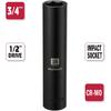 MIXPOWER 1/2" Привод. x 3/4 дюйма, Сверхдлинная, Глубокая, 6-гранная, Ударная, Легированная Сталь Cr-Mo, Дизайн с Радиусными Углами, Двойная Маркировка Размеров, Длина 5 дюймов