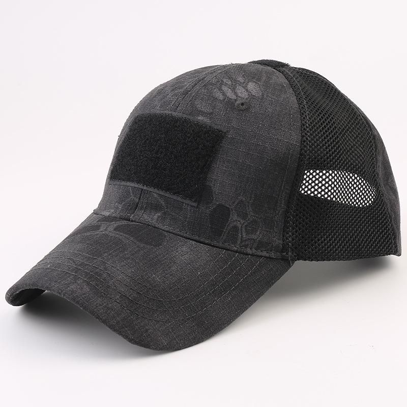 Men's Camouflage Tactical Baseball Cap - Python Pattern Velcro Duckbill Hat for Outdoor Sports