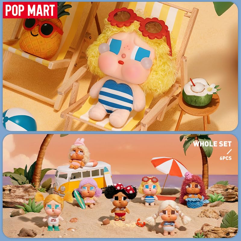 POP MART CRYBABY Серия «Режим отпуска включен» Плюшевый кулон [1 шт.] Pop Mart Гача Гача Сюрприз-бокс Фигурка Пластиковая модель Премиум-игрушка Мягкий винил Оригинал C