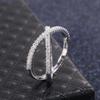 Trendy Cubic Zirconia Geometric Rings For Women Men X Shape Copper Ring Party Everyday Jewelry