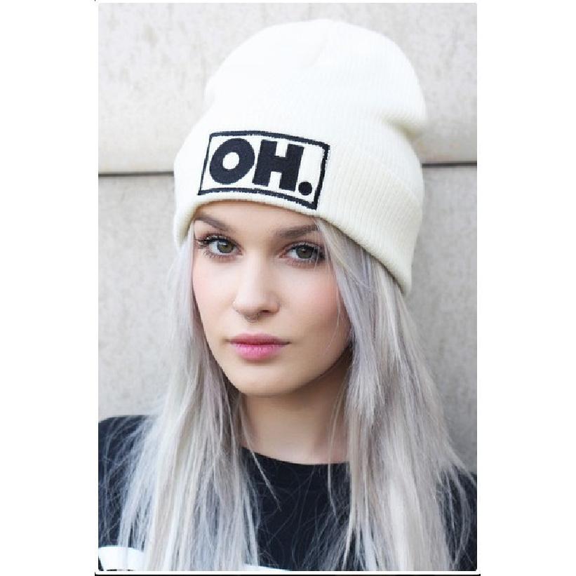 European and American New Letters OH Knitted hat, embroidered ski hat, pullover hat Winter hats for men and women