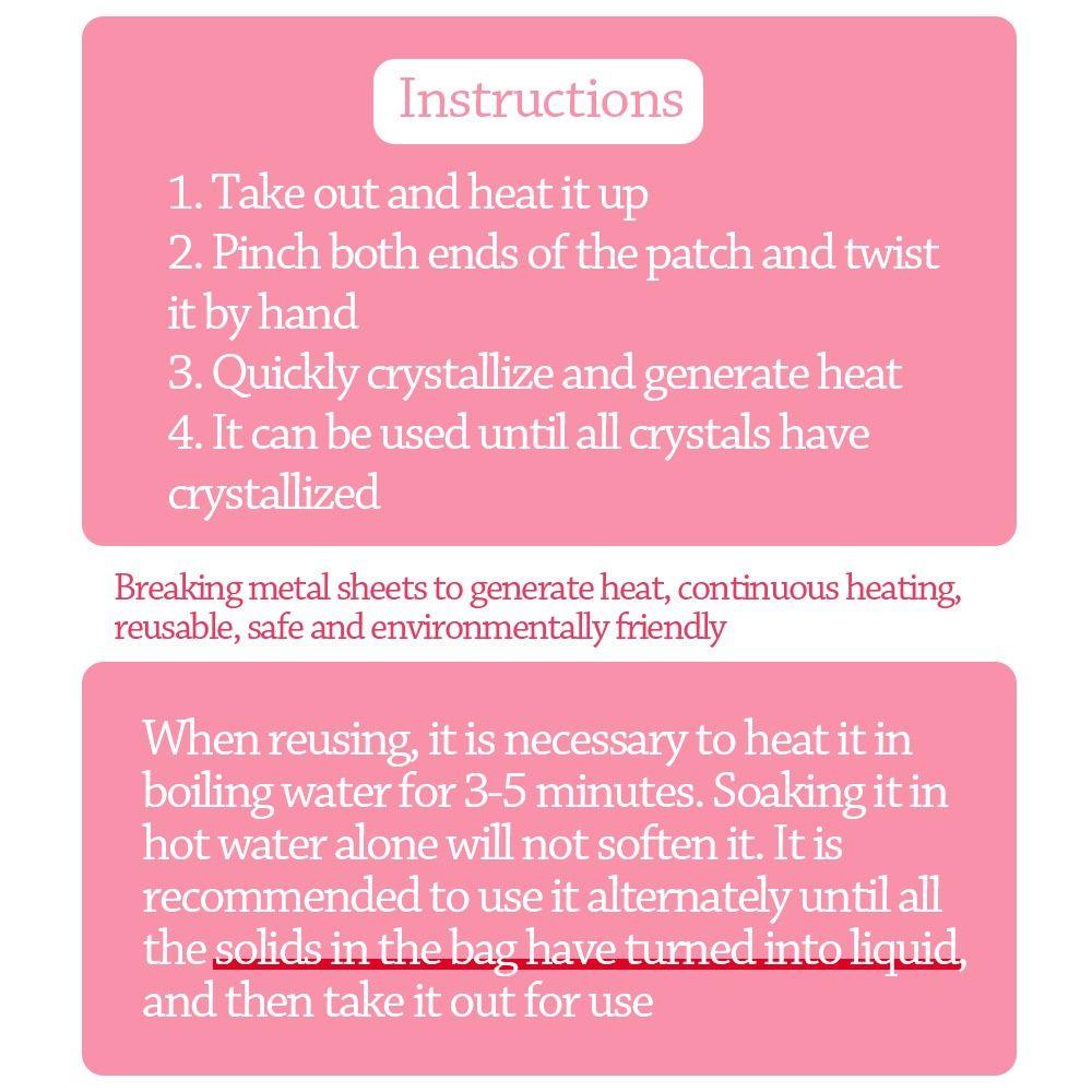 Reusable Hand Warmer Portable Quick Heating Pack Eco-Friendly Hot Water Bag