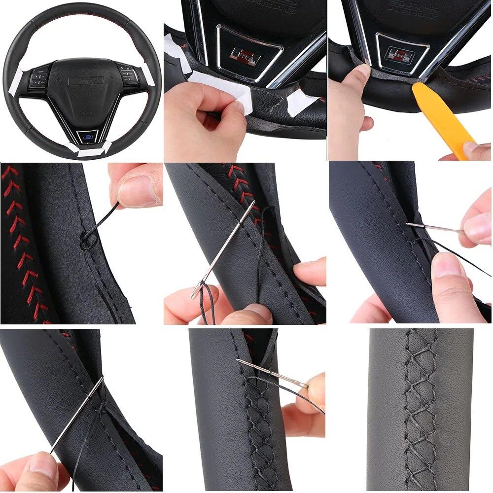 Customized Original DIY Car Steering Wheel Cover For BMW M Sport E36 E39 Z3 M E36/7 E36/8 Leather Braid For Steering Wheel