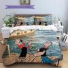 Popeye the Sailor Pattern Bedding Quilt Set  Home Decoration  Gift (1 * duvet cover + 2 * pillowcase  without core)