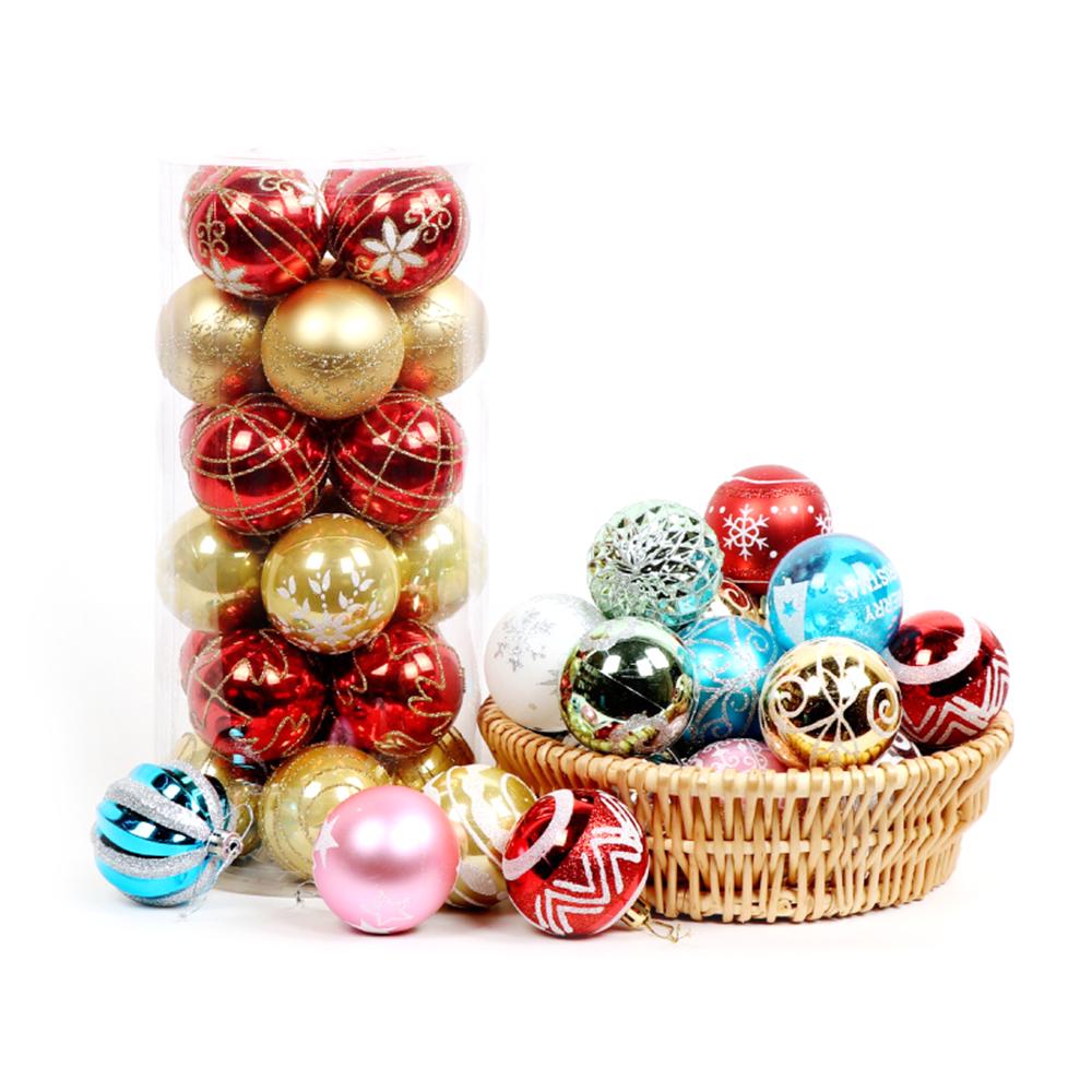 Christmas Hanging Ball Painted Ball 6cm 24PCS for Xmas Ornaments Christmas Tree Decoration Deco