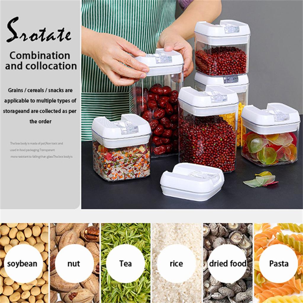 Plastic Food Storage Containers With Lids 7PCS Airtight Kitchen Canisters For Flour Cereal Sugar Pantry Organization Labels And Marker Included