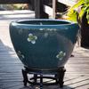 Jingdezhen Large Ceramic Goldfish & Water Lily Bowl for Courtyard