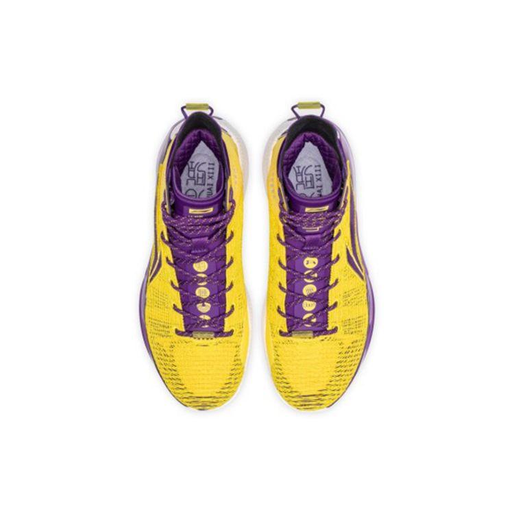 Li-Ning Кроссовки мужские Yushuai 13 Premium Lakers желтые, ярко-лаймовые, тилландсия-фиолетовые ABAP065-11