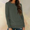 Womens Long Sleeve Round Neck Shirts Basic Tee Casual Top Fall Trendy Tunic Outfits Fitted T Shirts
