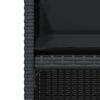 3 Piece Bistro Set with Cushions Black Poly Rattan