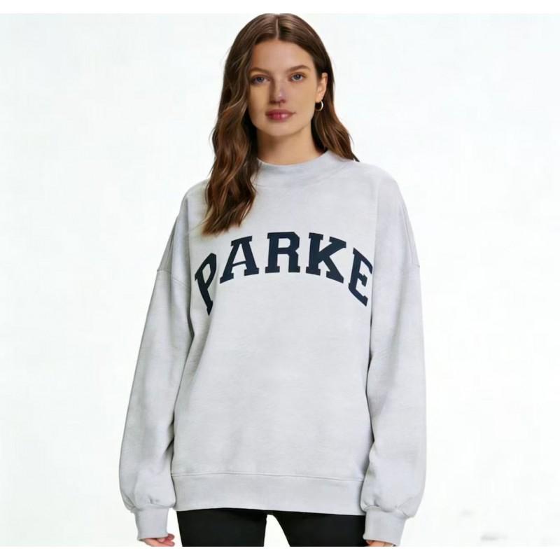 Womens Loose Fit Crewneck Sweatshirt Cotton Embroidered Casual Top Students
