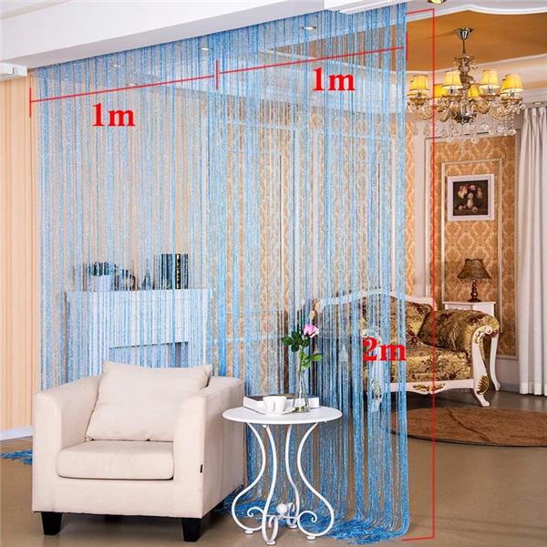 String Curtain Shiny Tassel Line Curtains Window Door Divider Drape Living Room Decor Valance Glitter Door String Curtain