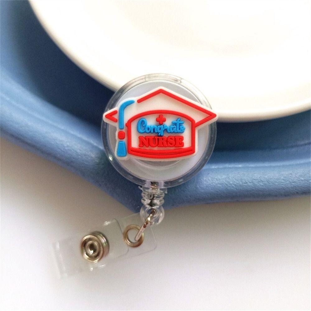 ID Card Holder Retractable Badge Holder Chest Card Easy Pull Buckle  Doctor Students