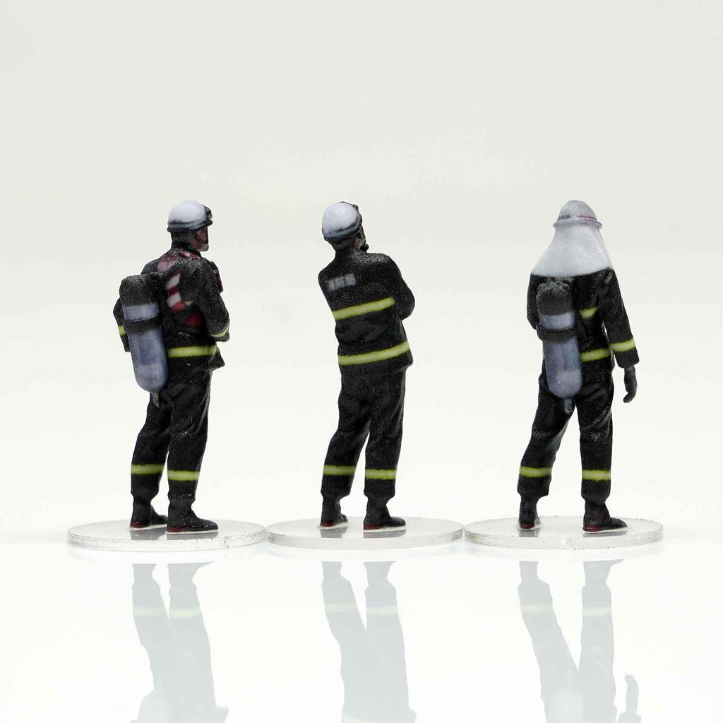 Figreal 1/64 Firefighter 004 3-piece Set