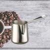 Thickened Coffee Cup Milk Frothing Pitcher Stainless Steel Coffee Milk Cup with Long Handle for Home Kitchen Office