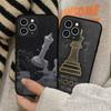 Chess Board Pieces Phone Case Hard Leather Case for iPhone 11 12 13 Mini Pro Max 8 7 Plus SE 2020 X XR XS Coque