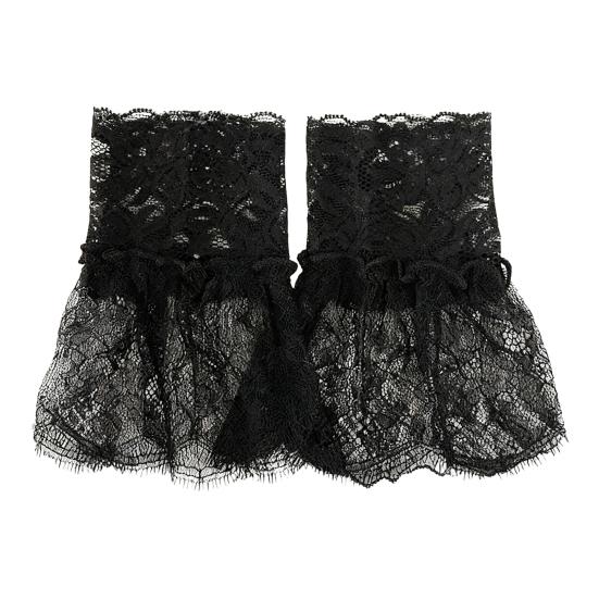 Ruffle Collar And Cuffs Clown Ruffle Collar White Black Lace Jabot Retro Victorian Collar for Cosplay Halloween Costume Party Accessory