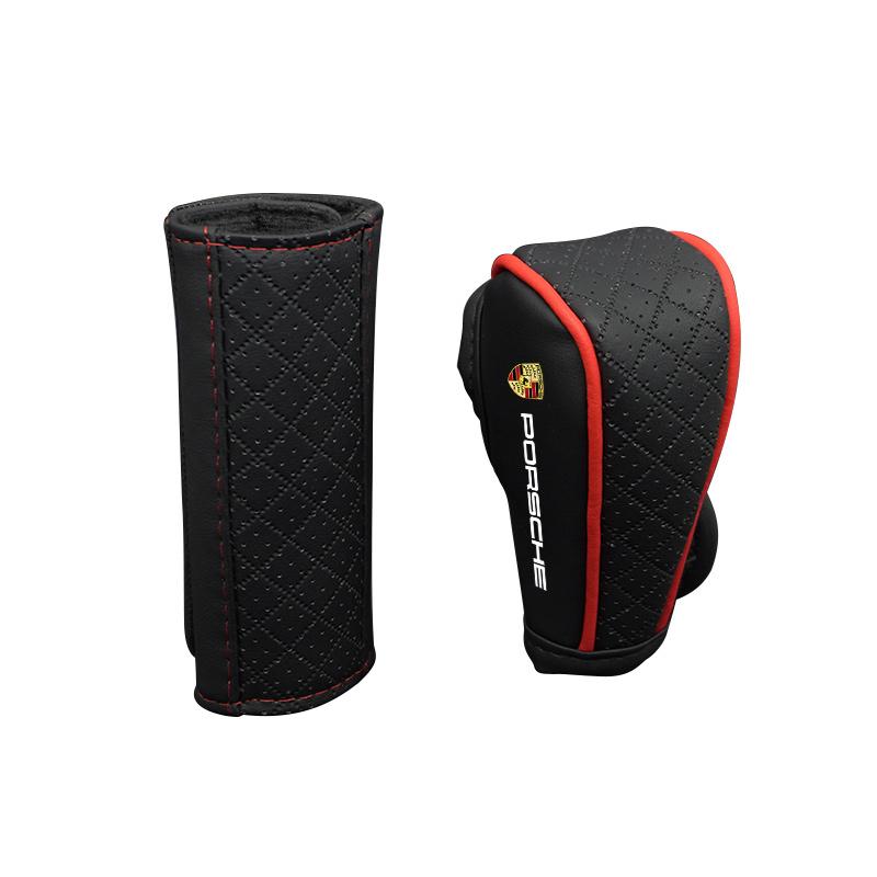 Кожаная накладка на ручку переключения передач автомобиля Защитный чехол на ручник Для Porsche 911 Cayenne Carrera-GT 928 Panamera Boxster Macan 918