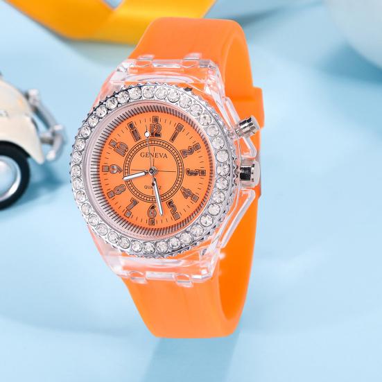 Yousheng Stylish LED Fluorescent Couple Watch Accurate Time Clear Reading Luminous Display Comfortable To Wear Watch