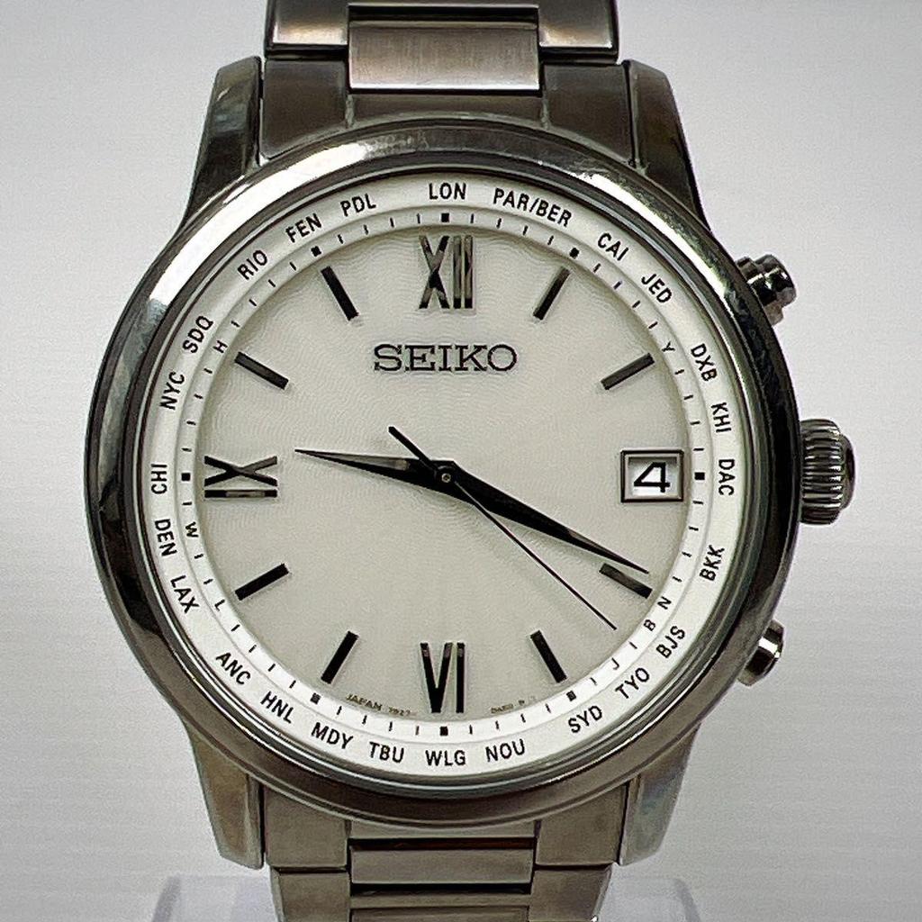 Б/у Seiko Brights SAGZ095 Белый циферблат Чистый титан Радио-солнечные часы SEIKO Инструкция по эксплуатации