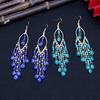 Bohemian Long Earrings Women'S Style Fashion Exaggerated Water Drop Fringed Earrings Temperament Ear Jewelry