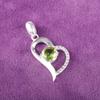 Peridot Gemstone 925 Sterling Silver Jewelry Zircon Pendant 1.37" For Women Gift CZP-5-9