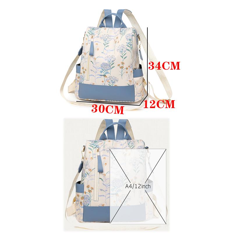 Модные Рюкзаки из ПУ Кожи в Стиле Color Blocking Многофункциональные с Защитой от Кражи Женские Рюкзаки Большой Вместимости Повседневные Дорожные Сумки