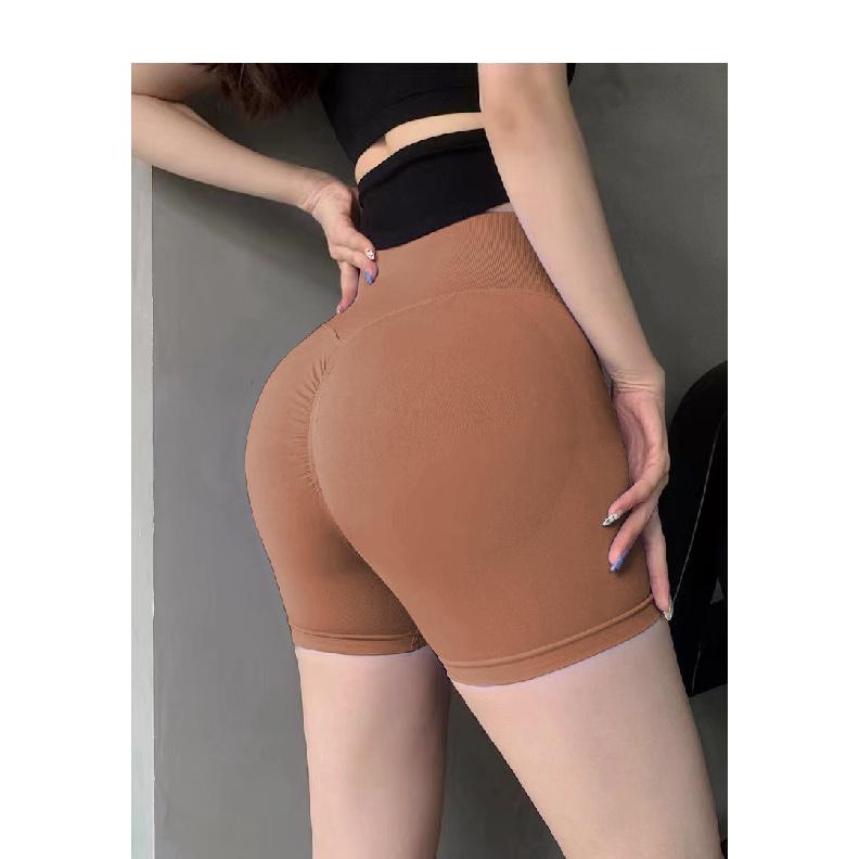 Йога шорты бесшовные с высокой талией, подтягивающие ягодицы, персиковые ягодицы, летние шорты для бега, фитнес шорты для женщин