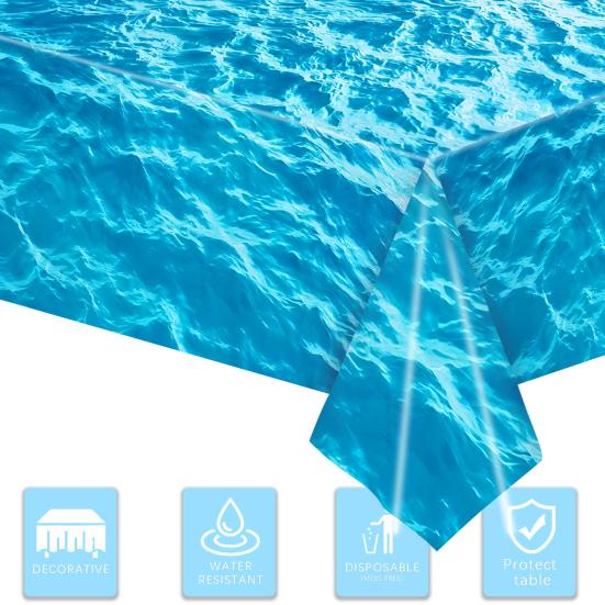 1/2 шт. скатерть водонепроницаемая маслостойкая легко моющаяся многоразовая одноразовая скатерть для вечеринок скатерть на тему океана