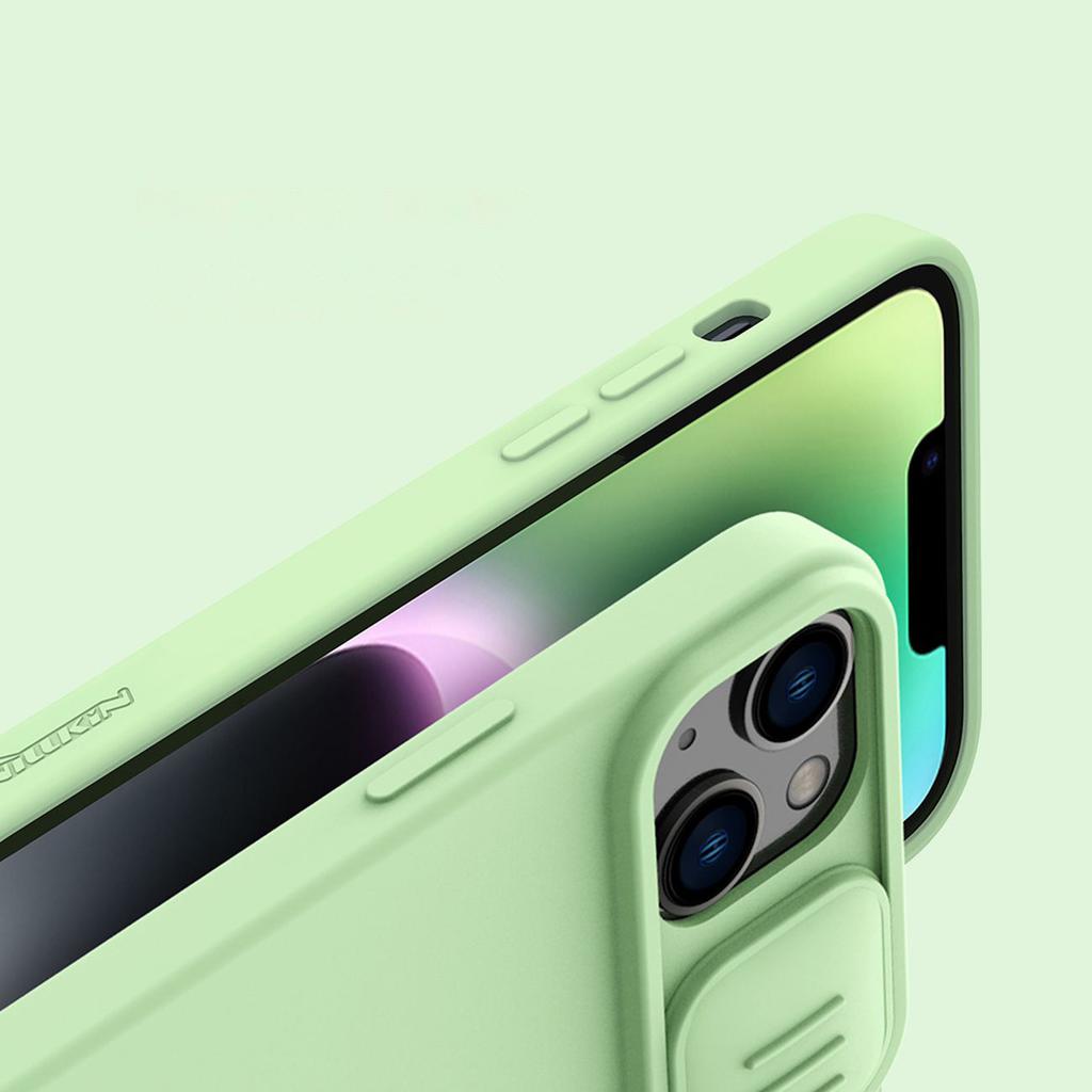 Nillkin CamShield Green Silicone iPhone 14 Plus Case with Camera Cover
