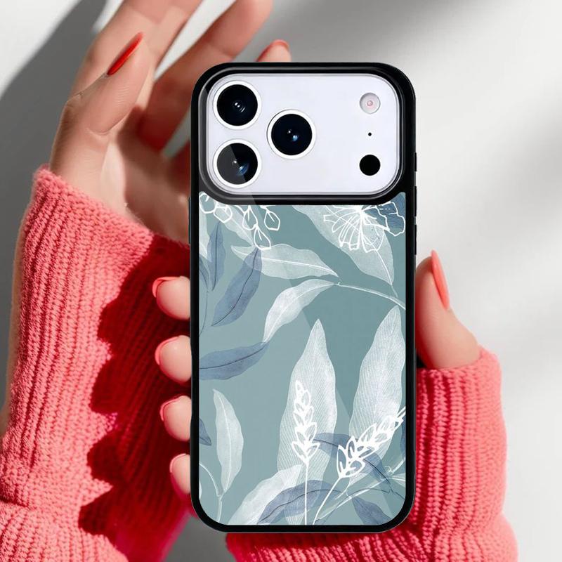 Ретро Цветочные Листья Граффити Чехол для Телефона для iPhone 17 Air 16e 15 14 13 Pro Max Задняя Крышка для 12 11 Pro Coque