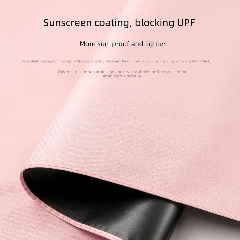 Скидка 50%: Компактный черный зонт с защитой от УФ-излучения для солнца и дождя