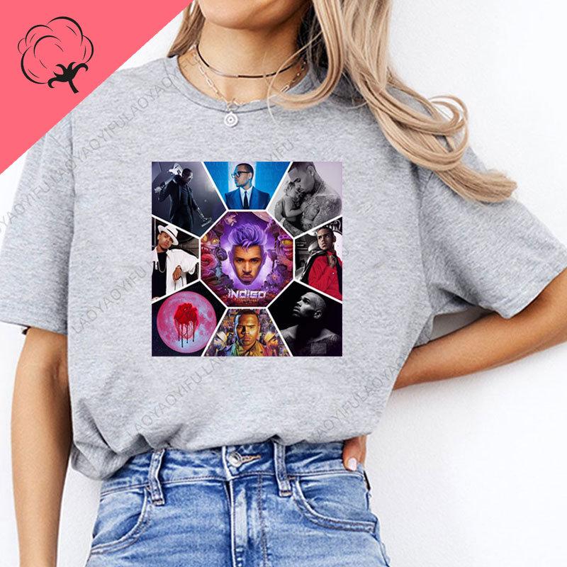 Chris Brown Breezy Bowl XX Tour 2025 Tshirt Camisa Rapper Hip Hop Streetwear Pop Music T Shirts Casual Cotton Vintage Tshirts