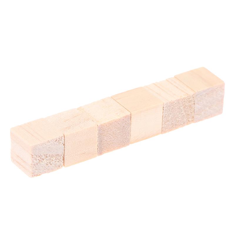 100Pcs Unfinished Blank Mini Diy Wooden Square Solid Cubes For Woodwork Craft