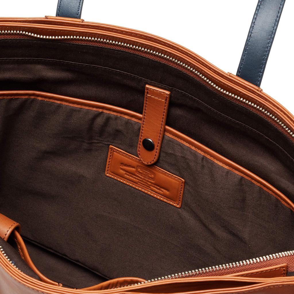 Soratina Multi-Pocket Briefcase Tote Bag, A4 Size, Camel