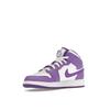 Детские кроссовки Air Jordan 1 Mid GS Purple Venom белые DQ8423-511