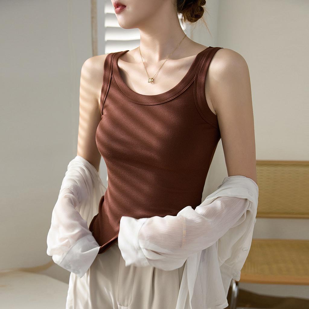 Высокоэластичный тонкий хлопковый чехол для груди с внутренней лямкой, защитой от протекания, женский жилет