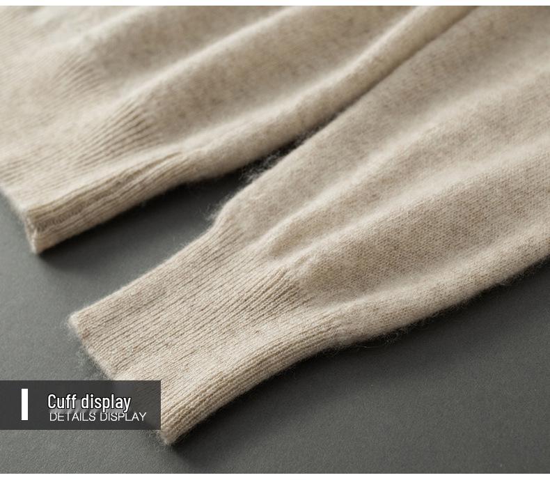 Men's V-Neck Cashmere Sweater - Long-Sleeved Business Knit for Autumn and Winter