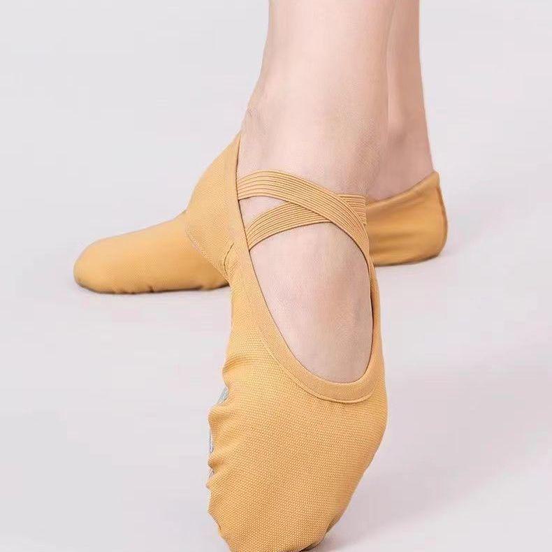 Туфли для балета на каблуках для девочек без шнурков, мягкая подошва