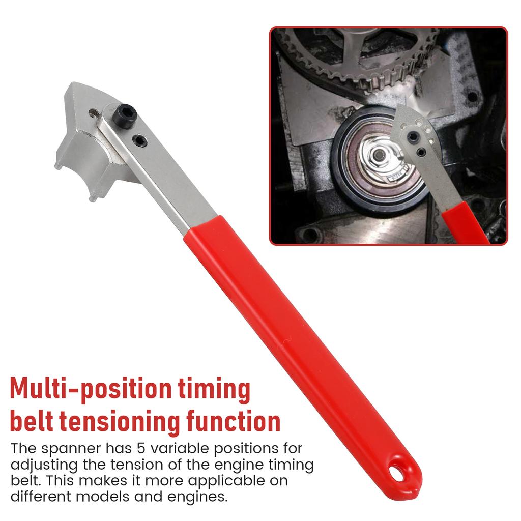 Новый ключ для регулировки натяжения ремня ГРМ из углеродистой стали, натяжной ключ для ремня ГРМ двигателя автомобиля, натяжной шкив, ручной инструмент, натяжение