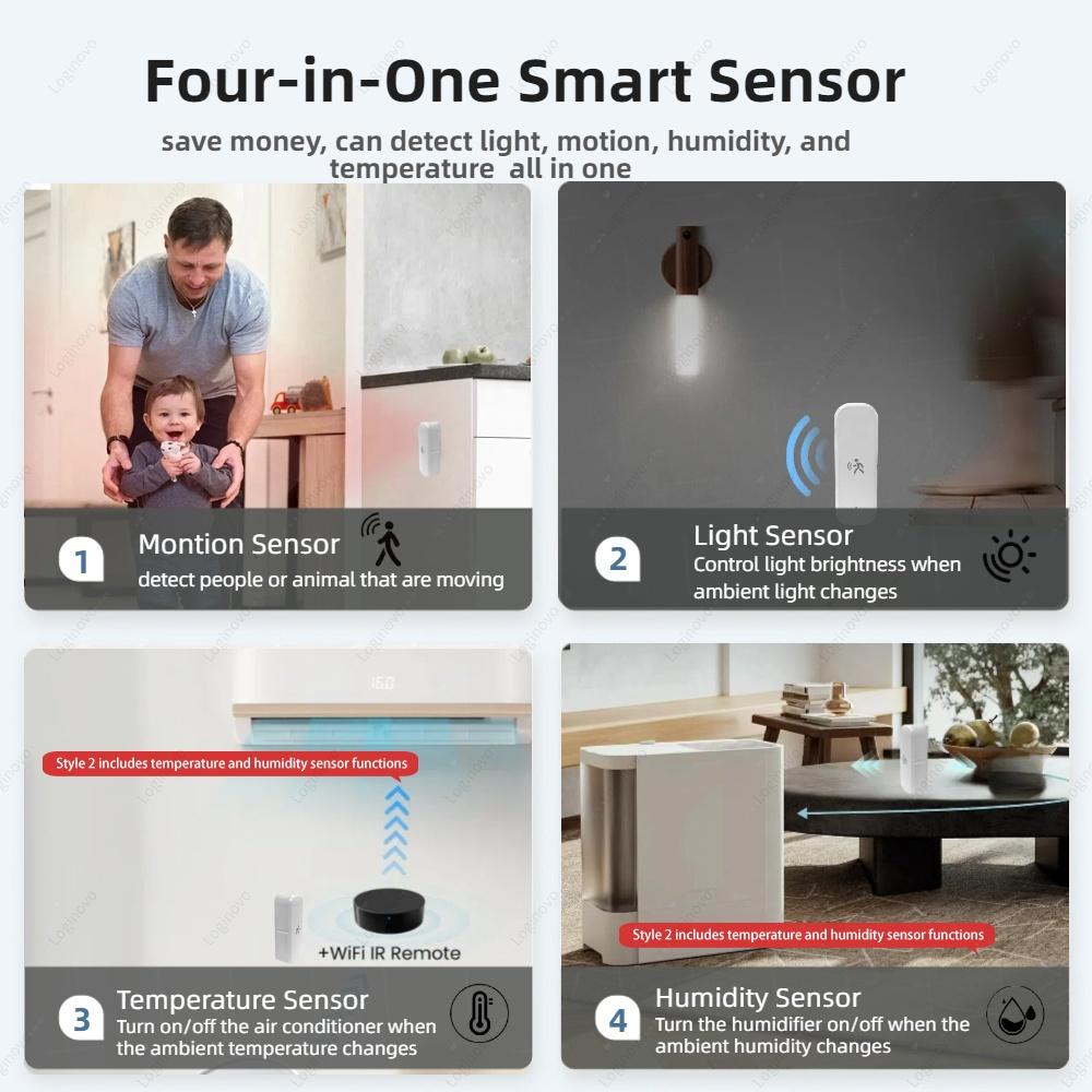 Zigbee 3.0 Mmwave Radar PIR Motion Sensor With Light Lumiance Temperature Humidity Detection Smart Home Automation 2MQTT