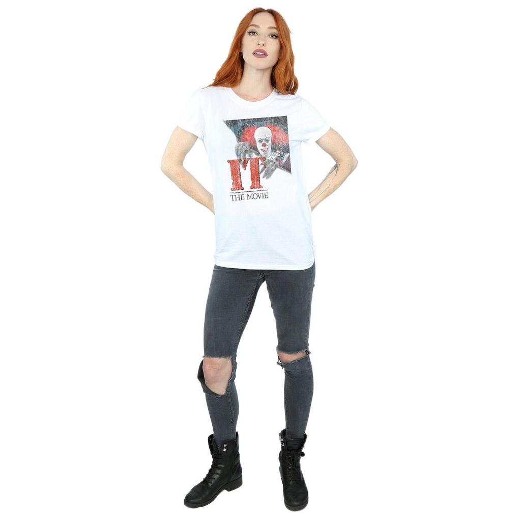 It (1990) Womens/Ladies Distressed Poster Cotton Boyfriend T-Shirt