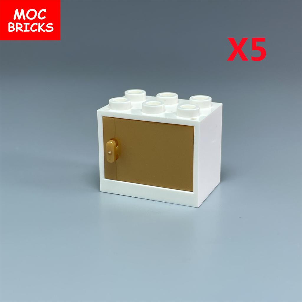 Коробка-шкафчик для кубиков MOC Контейнер 2x3x2 Шкафы Собираемые Частицы 4532 4533 Городской Дом Строительные Кирпичики Детали
